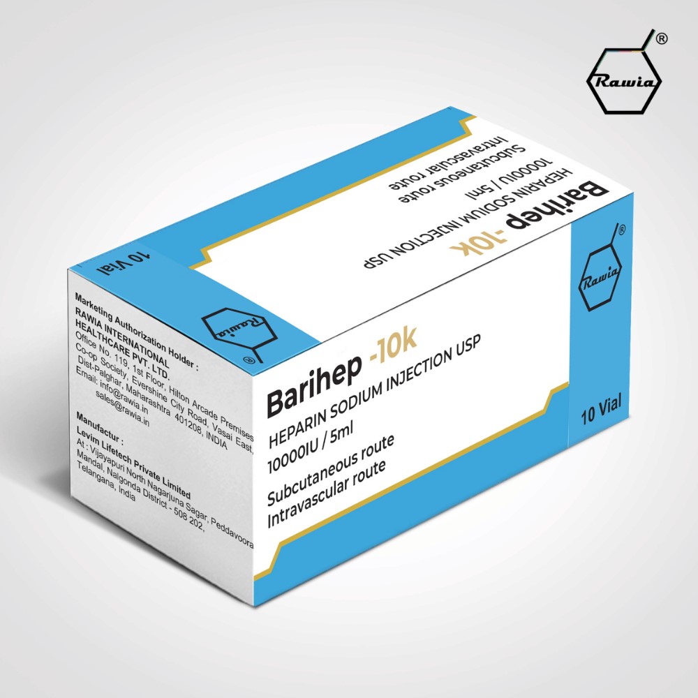 Barihep Heparin Sodium 10000 IU Injection 5 ml Bayadercare