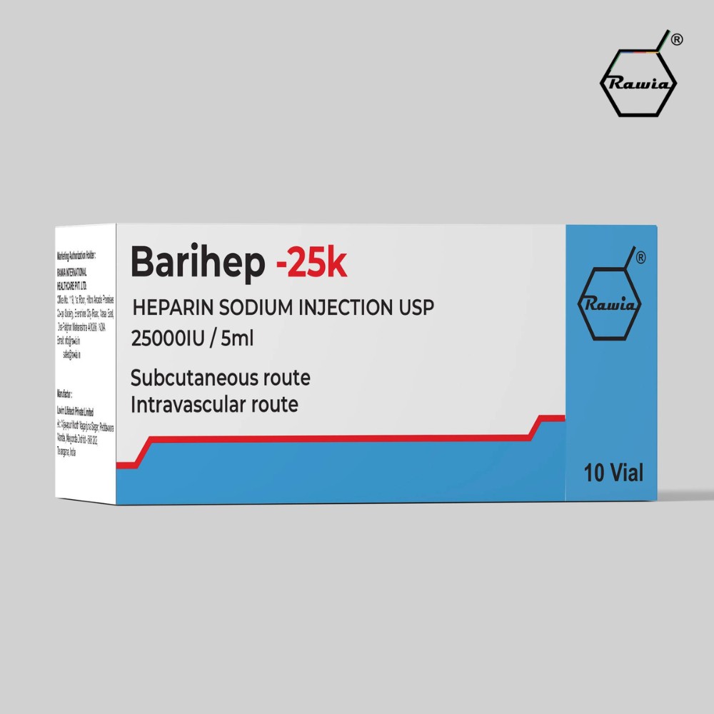 Barihep Heparin Sodium 25000 IU Injection 5 ml Bayadercare