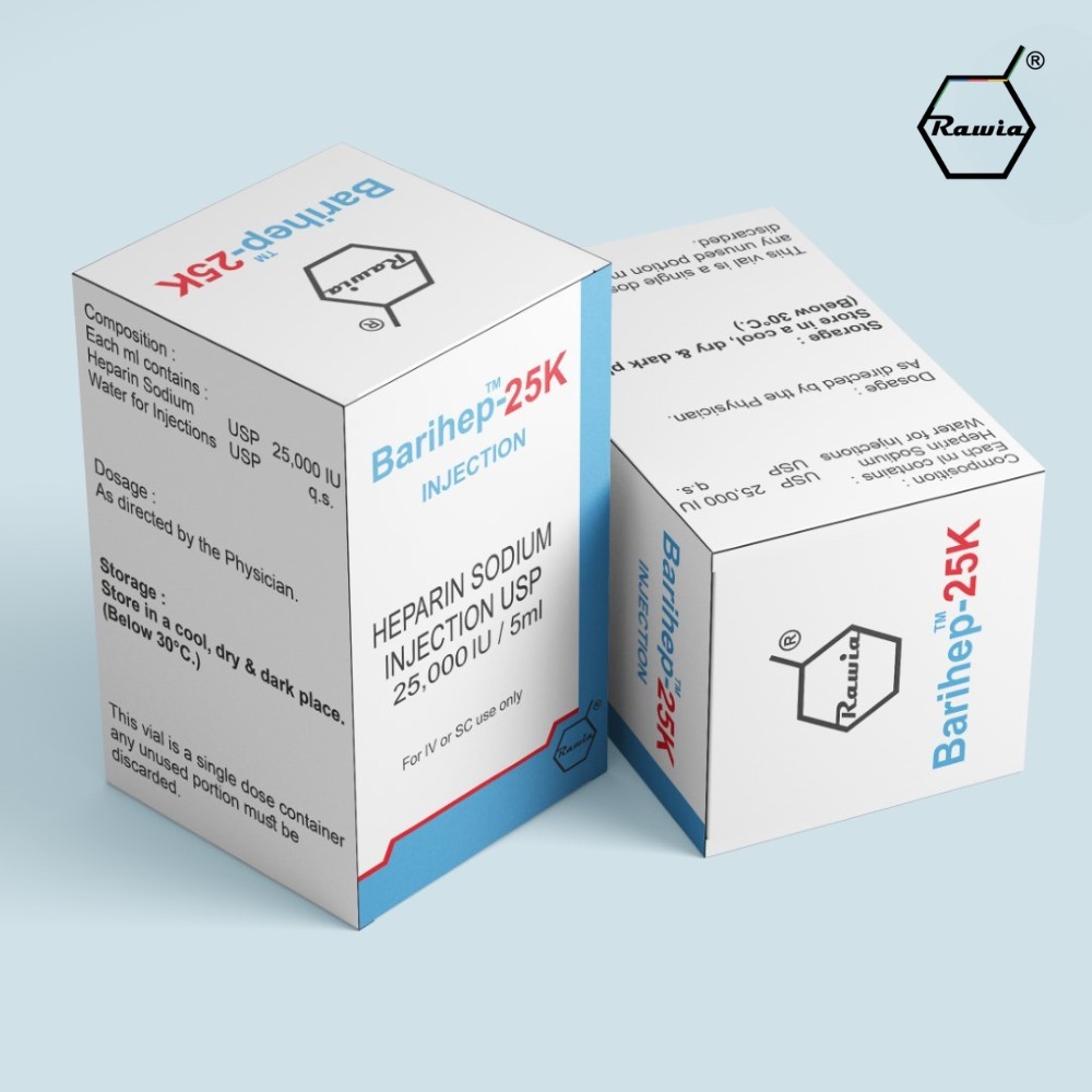 Barihep Heparin Sodium 25000 IU Injection 5 ml Bayadercare