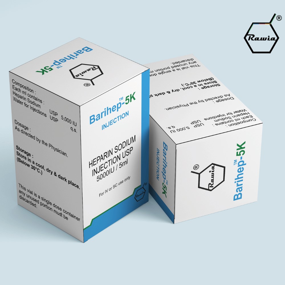 Barihep Heparin Sodium 5000 IU Injection 5 ml Bayadercare