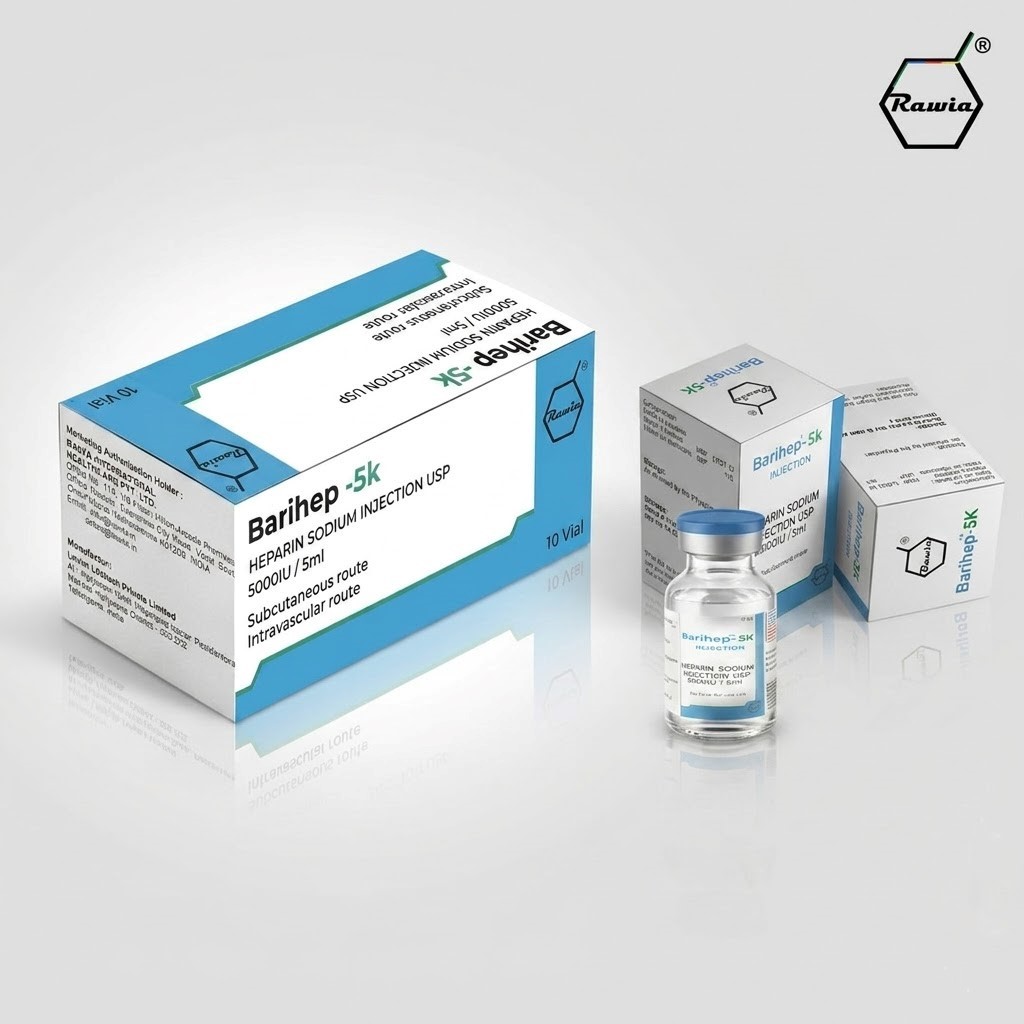 Barihep Heparin Sodium 5000 IU Injection 5 ml Bayadercare